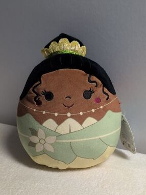Original Squishmallows Disney Tiana Plush in Teal and Black